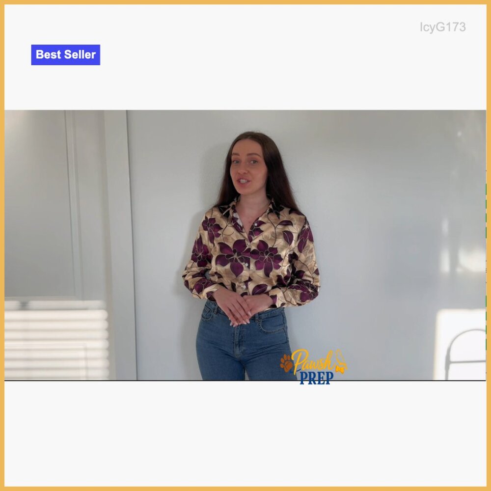 Wrinkle-Resistant Silky Button Down Blouse, Long … - image 6